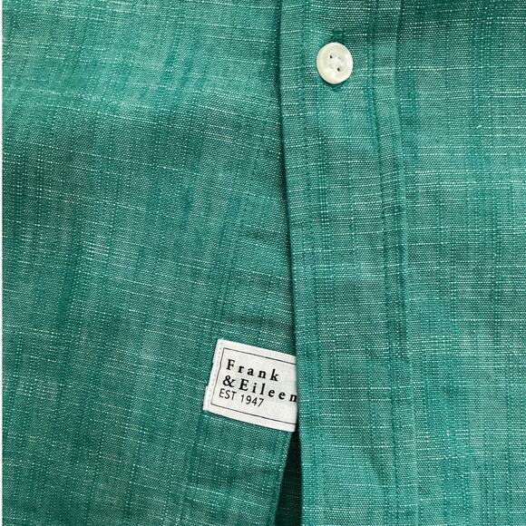 Frank & Eileen Mary Classic Shirtdress in Green 100% Cotton Size XS Mini Length - Picture 8 of 10